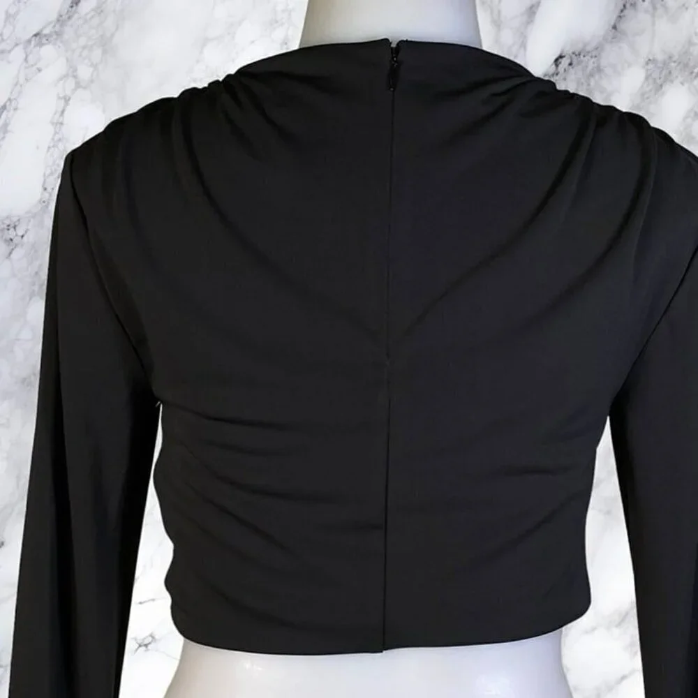 L'Academie Mae Crop Top - Black